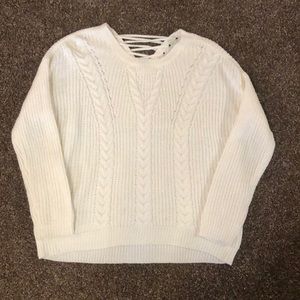 Walmart white sweater.